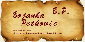 Bojanka Petković vizit kartica